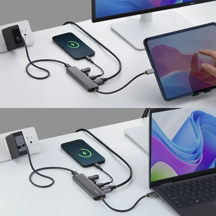 StarTech Mini Dock USB-C a HDMI con PD de 140W y Hub USB 10Gbps Gris StarTech Mini Dock USB-C a HDMI con PD de 140W y Hub USB 10Gbps Gris