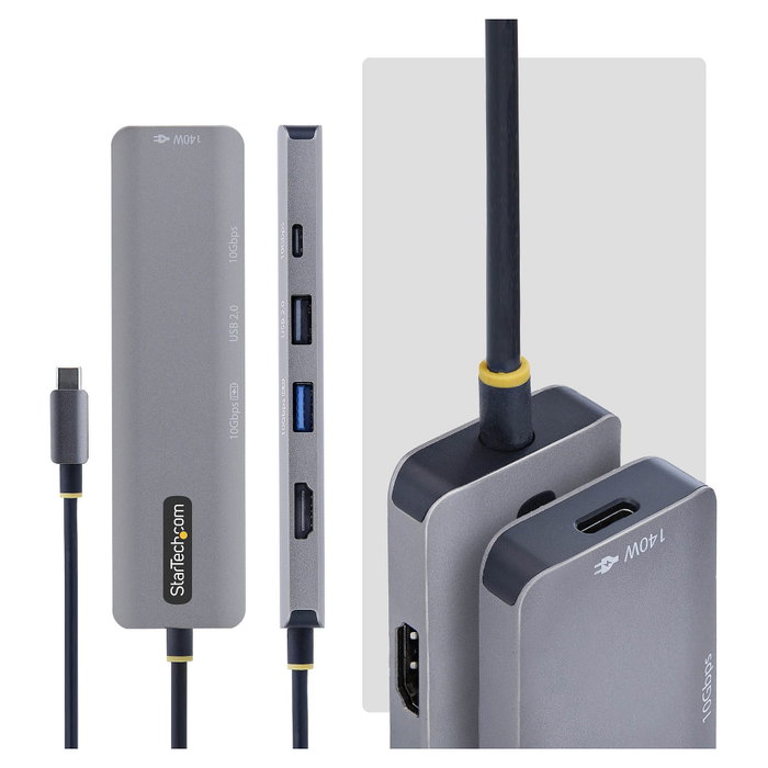 StarTech Mini Dock USB-C a HDMI 4K 60Hz PD 140W 10Gbps Gris