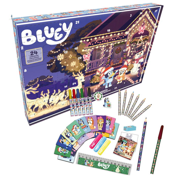 CYP BRANDS Calendario Adviento Bluey con Pegatinas, Sellos, Brazalete y Pinturas CYP BRANDS Calendario Adviento Bluey con Pegatinas, Sellos, Brazalete y Pinturas