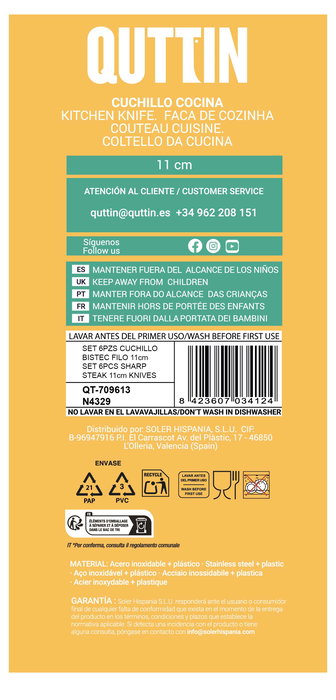 Quttin Tijera Cocina "Summit" (F) -96- 26,3 cm de Largo x 11,5 cm de Ancho x 1,7 cm de Alto (24 Unidades)