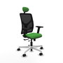 PIQUERAS Y CRESPO Silla de oficina Motilla con mecanismo Sincro/Traslack, Verde y Negro