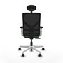 PIQUERAS Y CRESPO Silla de oficina Motilla con mecanismo Sincro/Traslack, Verde y Negro