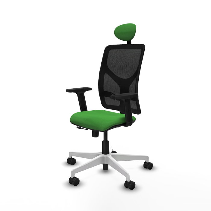 PIQUERAS Y CRESPO Silla de oficina Motilla con mecanismo Sincro/Traslack, Verde y Negro