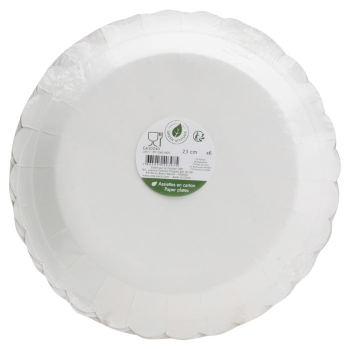 Party Time Juego de 6 Platos de Papel para Fiesta, Diámetro 23 cm, Modelos Happy Day (Rosa) y Happy Moments (Azul)