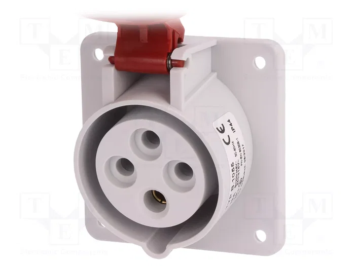 PAWBOL Conector de alimentación AC trifásico hembra 4 pines 16A 400V PAWBOL Conector de alimentación AC trifásico hembra 4 pines 16A 400V