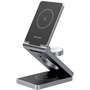 Vention Soporte Cargador Inalámbrico MagSafe 3 en 1 Plegable 15W para iPhone, iWatch y AirPods con Imanes N52 - FGFH0 - Plateado
