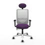 PIQUERAS Y CRESPO Silla de oficina Zulema con Mecanismo Sincro/Traslack Morado y Blanco