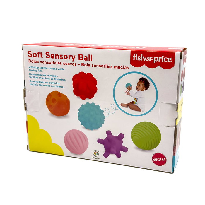 Fisher-Price Set de 6 Pelotas Sensoriales 920D00246 para Bebés +6 Meses - Texturas y Colores para Estimulación Táctil y Visual