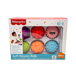 Fisher-Price Set de 6 Pelotas Sensoriales 920D00246 para Bebés +6 Meses - Texturas y Colores Variados - DEQUBE