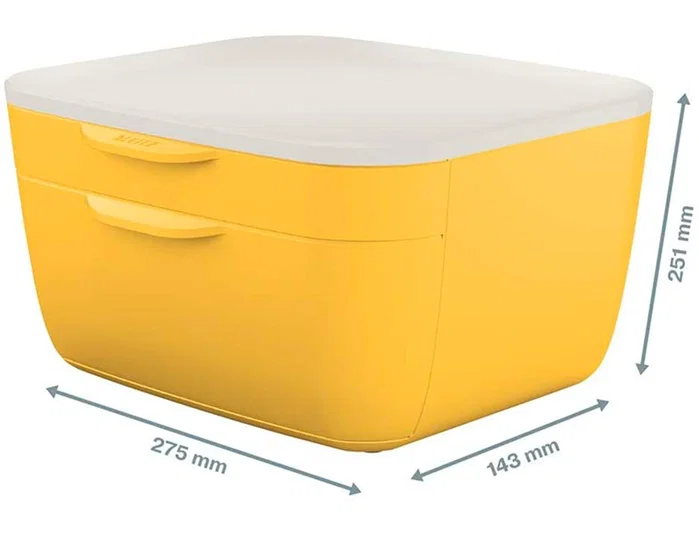 Leitz Cosy Cajonera de Sobremesa 2 Cajones Amarillo