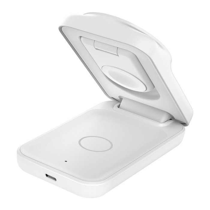Belkin UltraCharge 25W Qi2 magnético 3 en 1 plegable para Apple Watch - Cargador inalámbrico 1.5 m Blanco WIZ036kqWH