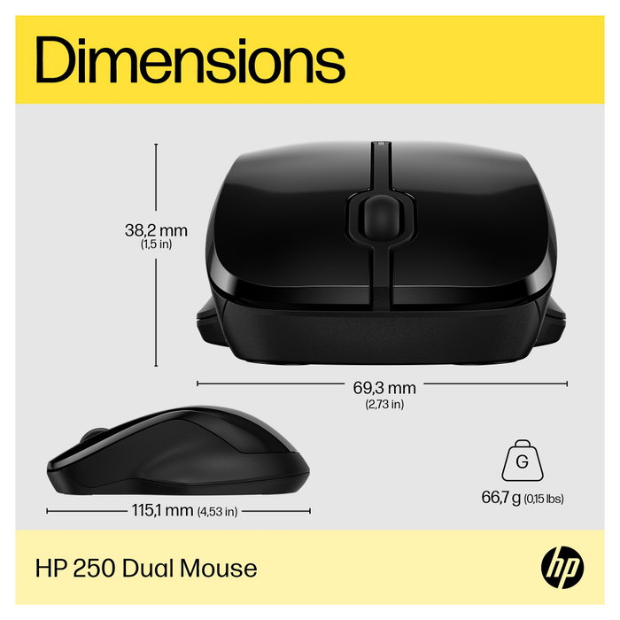 HP 250 Dual Mouse Negro