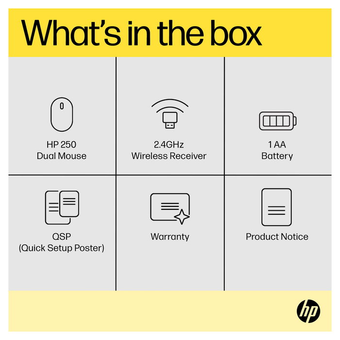 HP 250 Dual Mouse Negro