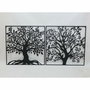 Decoración de Pared DKD Home Decor Árbol Metal (98 x 1 x 98 cm) (2 Unidades)