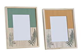 DKD Home Decor Marco de Fotos Relaxing Scandi Verde Terracota 22 x 27 x 3 cm (4 Unidades)