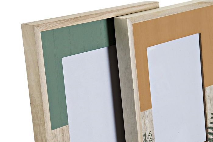 DKD Home Decor Marco de Fotos Relaxing Scandi Verde Terracota 22 x 27 x 3 cm (4 Unidades)