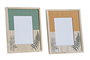 DKD Home Decor Set de 2 Marcos de Fotos de Madera y Cristal 22x3x27 cm (13x18) Verde y Terracota