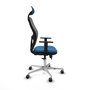 PIQUERAS Y CRESPO Silla de oficina Jorquera con mecanismo Sincro/Traslack, Azul claro y Gris