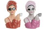 DKD Home Decor Figura de Resina Surtido de 2 Piezas Rojo y Coral