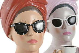 DKD Home Decor Figura Decorativa Resina Rojo Coral 18.5 x 29 x 20 cm (2 Unidades)