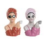 DKD Home Decor Figura de Resina Surtido de 2 Piezas Rojo y Coral