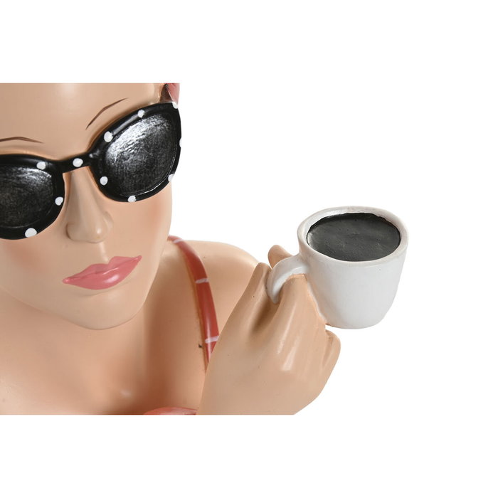 DKD Home Decor Figura de Resina Surtido de 2 Piezas Rojo y Coral