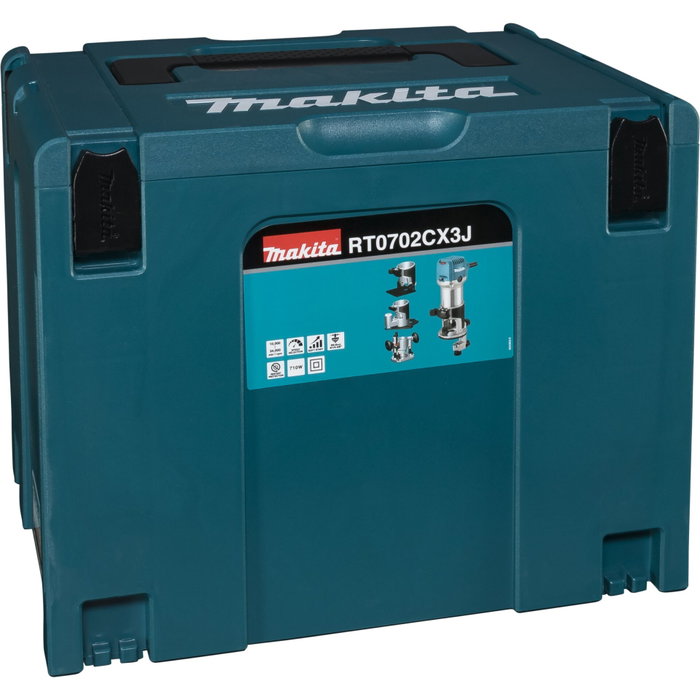 Makita RT0702CX3J Multifunction Router con Maletín Makpac y Set de Accesorios