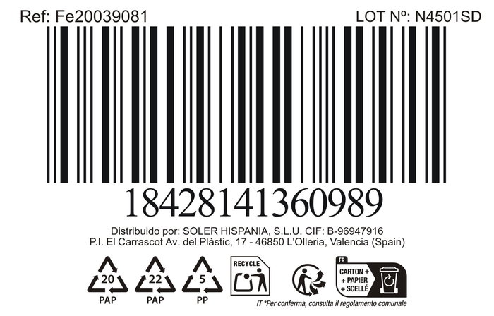 Inde Salero con Tapa de Madera 11.5 x 13 cm Modelo "Faro", 420 cc, 12x10x13 cm (8 Unidades)