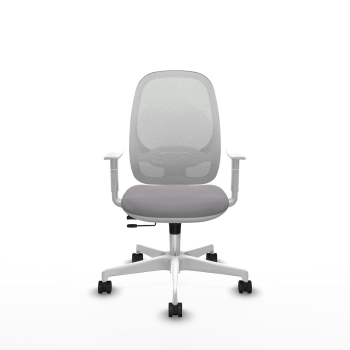 PIQUERAS Y CRESPO Silla de oficina Cilanco con mecanismo Sincro/Traslack, Gris y Blanco