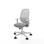 PIQUERAS Y CRESPO Silla de oficina Cilanco con mecanismo Sincro/Traslack, Gris y Blanco