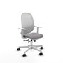 PIQUERAS Y CRESPO Silla de oficina Cilanco con mecanismo Sincro/Traslack, Gris y Blanco