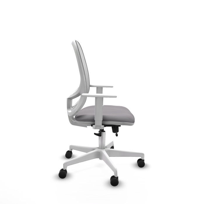 PIQUERAS Y CRESPO Silla de oficina Cilanco con mecanismo Sincro/Traslack, Gris y Blanco