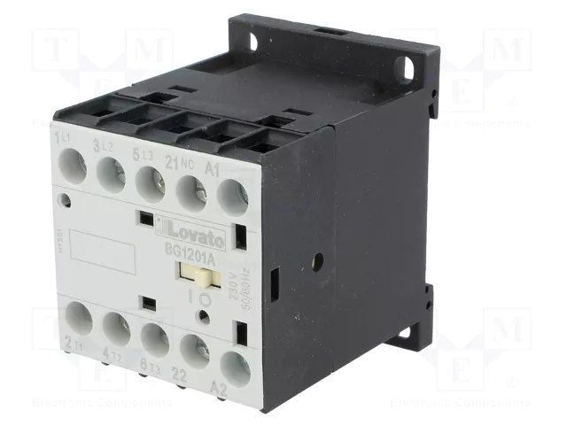 LOVATO ELECTRIC Contactor BG 3-polar 12A 230VAC