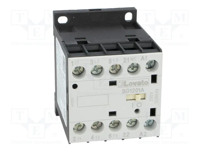 LOVATO ELECTRIC Contactor BG 3-polar 12A 230VAC