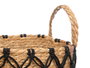 Giftdecor Set 2 Maceteros Macramé Trenzado Negro, Algodón y Esparto, 30x28x30 cm (Set de 4)