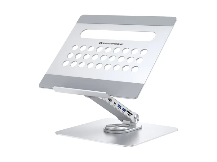 Conceptronic DONN27G Soporte para portátil con docking station 7 en 1 Plata Conceptronic DONN27G Soporte para portátil con docking station 7 en 1 Plata