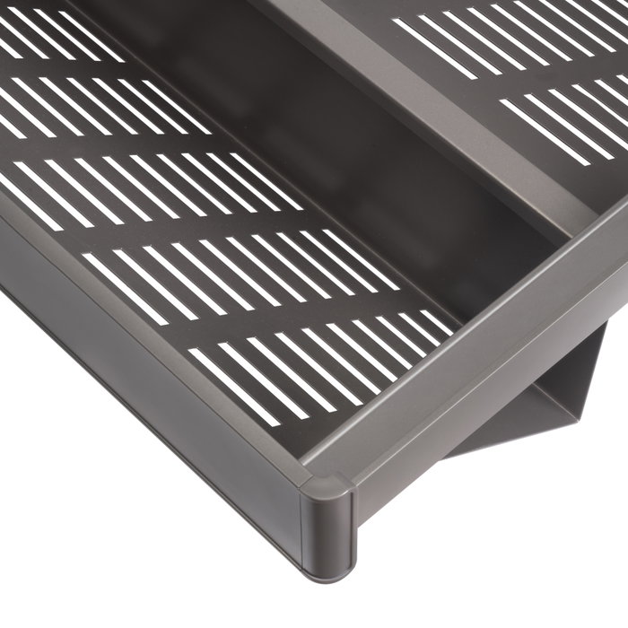 Emuca Kit de cajón zapatero extraíble para armarios Quartz, regulable, módulo 600mm, Acero, aluminio y plástico, Titanio