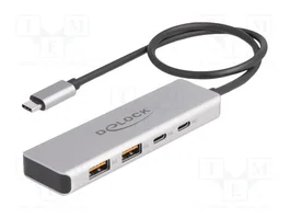 DeLOCK Hub USB Type-C con 2 x USB Tipo-A y 2 x USB Tipo-C 10 Gbps