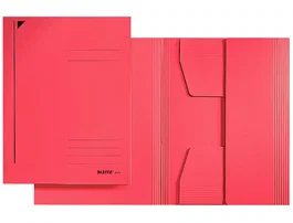 Leitz Subcarpeta de Cartulina DIN A4 con 3 Solapas, Rojo