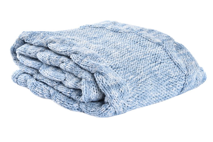 DKD Home Decor Plaid Alpino Azul Celeste 125 x 150 cm (2 Unidades) Poliester
