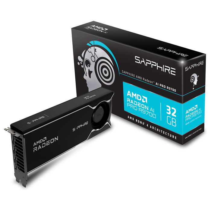 Sapphire AI PRO R9700 32GB GDDR6 256-bit PCIe 5.0 1 Fan Sapphire AI PRO R9700 32GB GDDR6 256-bit PCIe 5.0 1 Fan