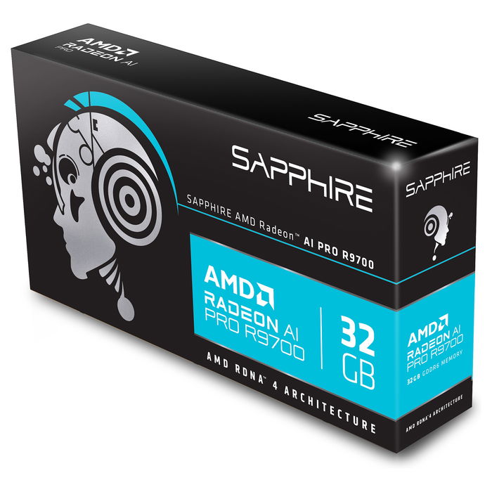 Sapphire AI PRO R9700 32GB GDDR6 256-bit PCIe 5.0 1 Fan Sapphire AI PRO R9700 32GB GDDR6 256-bit PCIe 5.0 1 Fan