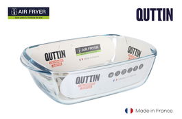 Quttin Fuente de Vidrio Honda Rectangular 23 cm x 15 cm 1.2 L (6 Unidades)