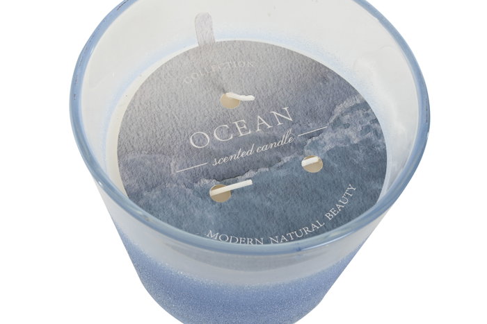 DKD Home Decor Vela Cristal Cera Parafina Azul y Blanco DKD Home Decor Vela Cristal Cera Parafina Azul y Blanco
