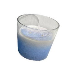 DKD Home Decor Vela Cristal Cera Parafina Azul y Blanco