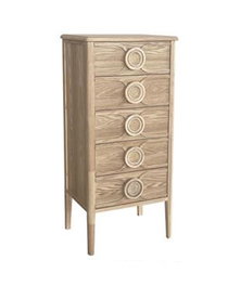 DKD Home Decor Chifonier Romantico Natural 5 Cajones 46x35x100 cm
