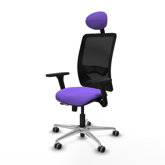 PIQUERAS Y CRESPO Silla de oficina Zulema Lila y Negro con Mecanismo Sincro/Traslack