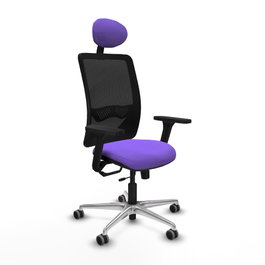 PIQUERAS Y CRESPO Silla de oficina Zulema Lila y Negro con Mecanismo Sincro/Traslack