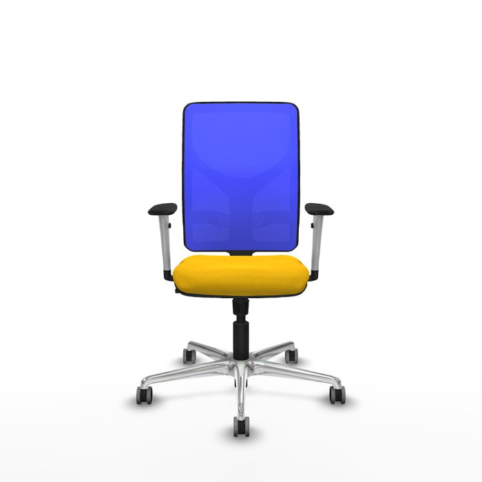 PIQUERAS Y CRESPO Silla de oficina Motilla con mecanismo Sincro, Amarillo y Azul