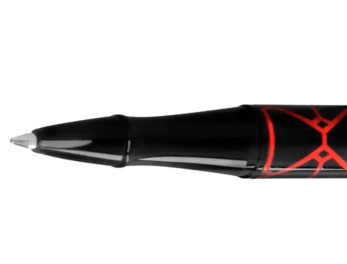 Belius Legacy Boligrafo Aluminio Diseño Triángulo Rojo Cuerpo Negro Tinta Azul Caja Diseño